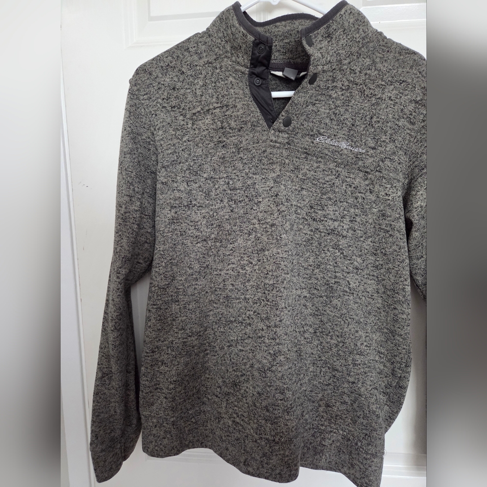 Eddie Bauer Men's Charcoal Zip Up Sweater